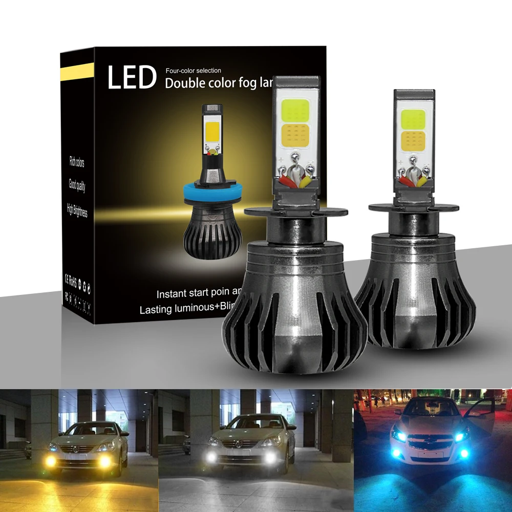 EURS H3 H7 H8 H11 880 Car Fog Light Dual Color LED Bulb Auto Fog Driving Lamp White Yellow Ice Blue headlight 12V 24V headlamp
EURS H3 H7 H8 H11 880 Car Fog Light Dual Color LED Bulb Auto Fog Driving Lamp White Yellow Ice Blue headlight 12V 24V headlamp