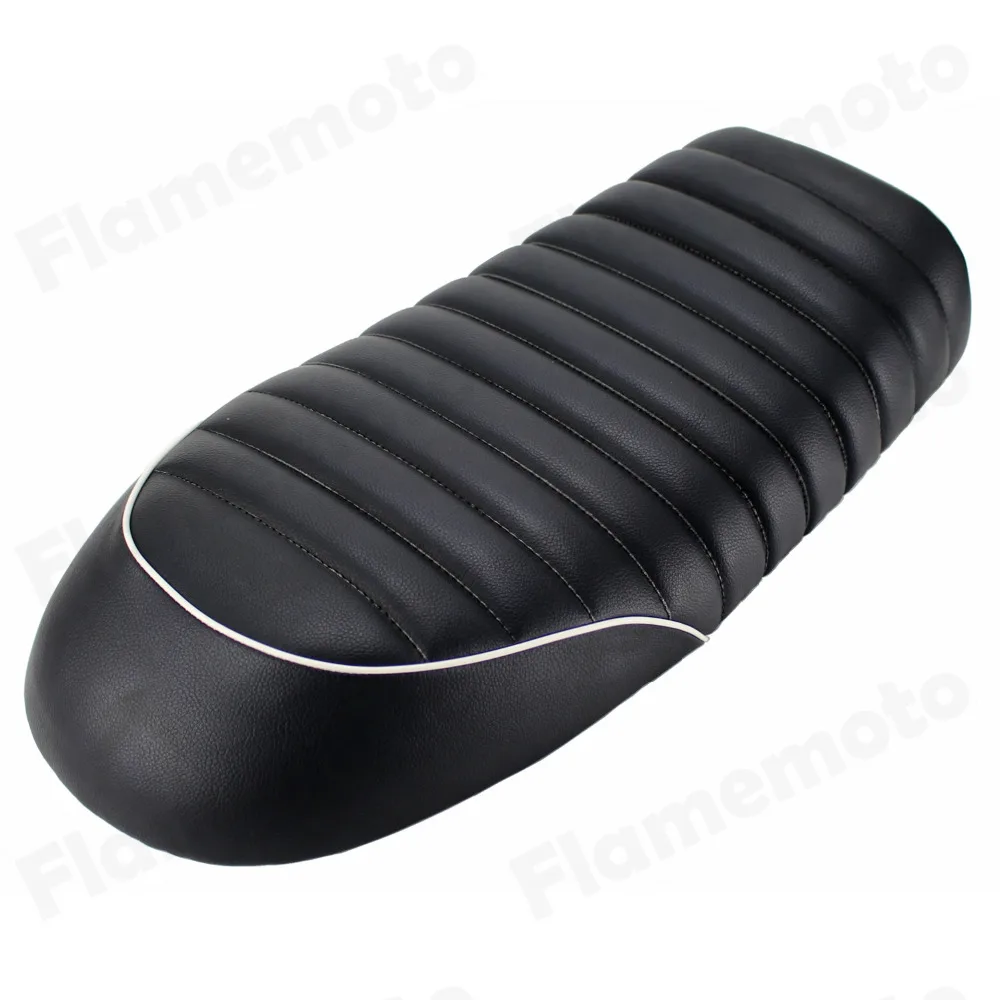 UNDEFINED High Quality Leather Motorcycle Black Flat Brat Style Tracker Cafe Racer Custom Motorcycle Seat for Honda White Cut
UNDEFINED High Quality Leather Motorcycle Black Flat Brat Style Tracker Cafe Racer Custom Motorcycle Seat for Honda White Cut