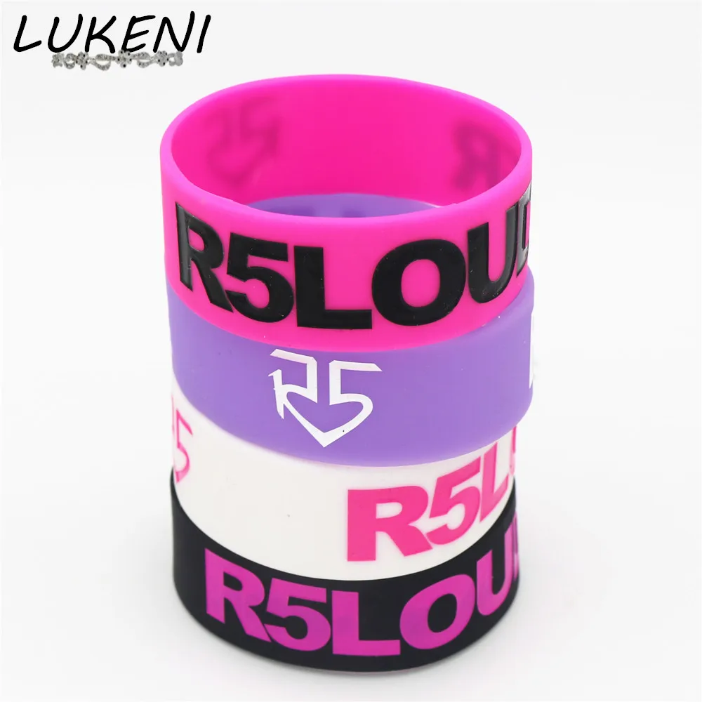 LUKENI Мода 1 шт. R5 громкий силиконовый браслет Широкие браслеты и для рок музыка