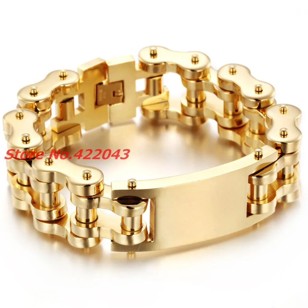 8.66" Classic Gold color Heavy 20MM Wide 316L Stainless Steel Bracelet Biker Bicycle Motorcycle Chain Bangle For Fashion Men
8.66" Classic Gold color Heavy 20MM Wide 316L Stainless Steel Bracelet Biker Bicycle Motorcycle Chain Bangle For Fashion Men