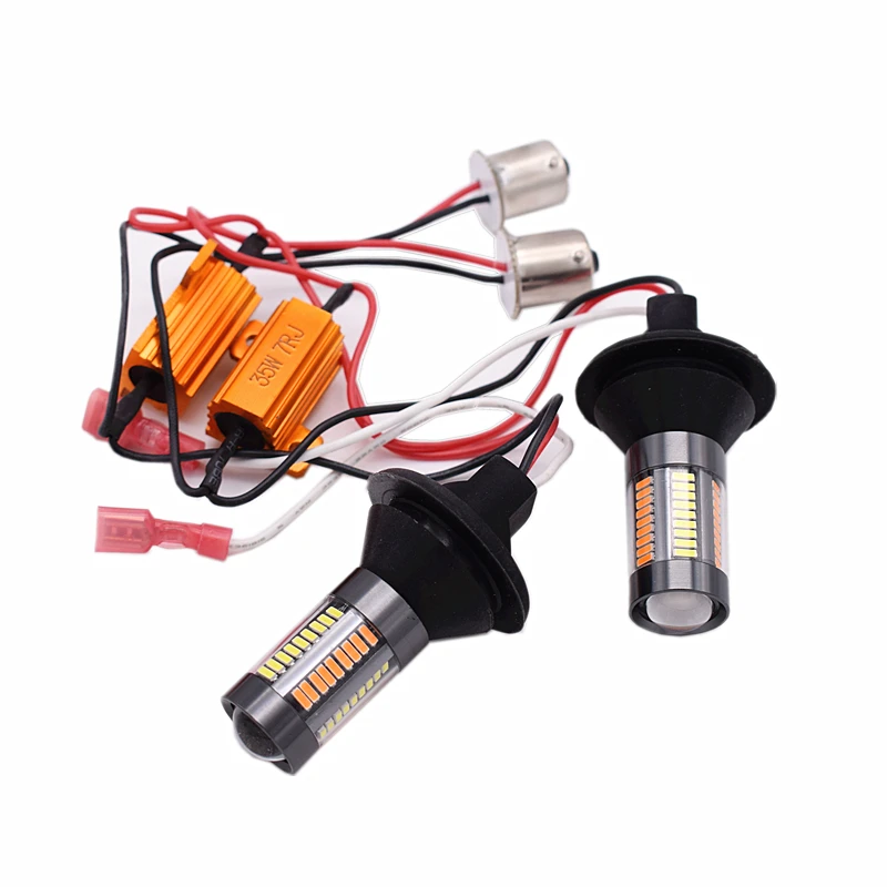 1156 Ba15s P21W W21W T20 LED Canbus Light Dual Color Auto Front Turn Signal light DRL White Yellow 66 SMD 4014 LED Car Light
1156 Ba15s P21W W21W T20 LED Canbus Light Dual Color Auto Front Turn Signal light DRL White Yellow 66 SMD 4014 LED Car Light