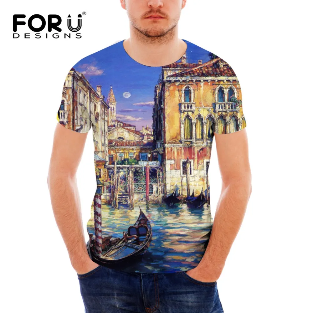 FORUDESIG Venice Painting T Shirt Men Fashion New Casual Men's Summer Slim Fit T-Shirt Eiffel Tower Tshirt Men Short Sleeve Tees
FORUDESIG Venice Painting T Shirt Men Fashion New Casual Men's Summer Slim Fit T-Shirt Eiffel Tower Tshirt Men Short Sleeve Tees