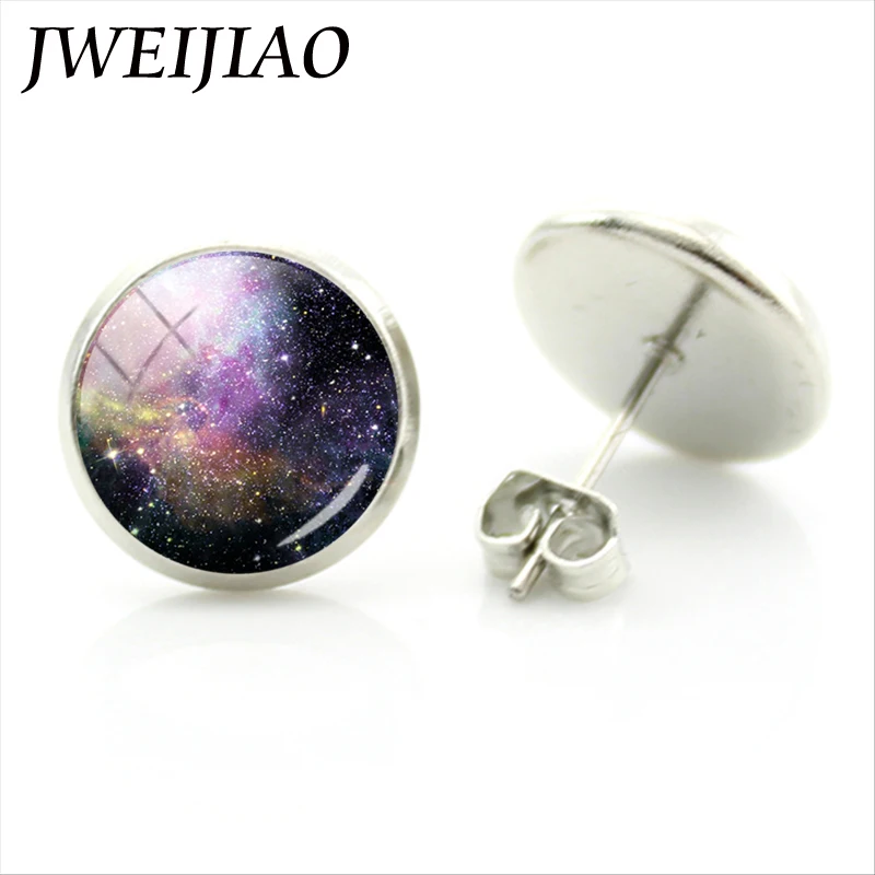 JWEIJIAO Fashion Color Round Stud Earrings Starry Sky Galaxy Pattern Glass Cabochon Dome Earrings Women Girls Gift MO55
JWEIJIAO Fashion Color Round Stud Earrings Starry Sky Galaxy Pattern Glass Cabochon Dome Earrings Women Girls Gift MO55