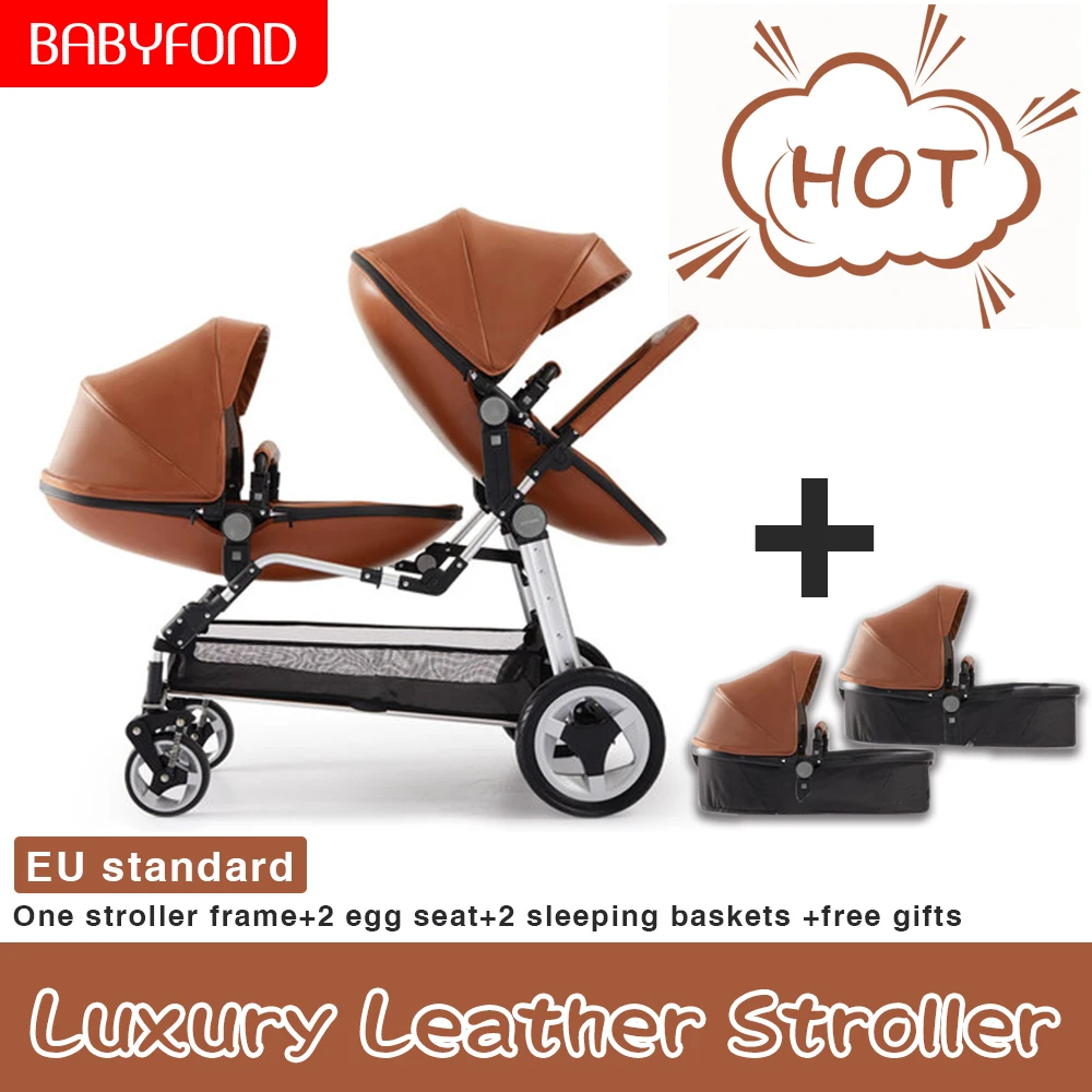 Twin baby stroller newborn PU carriage multifunctional baby stroller aluminum double stroller with car seat
Twin baby stroller newborn PU carriage multifunctional baby stroller aluminum double stroller with car seat