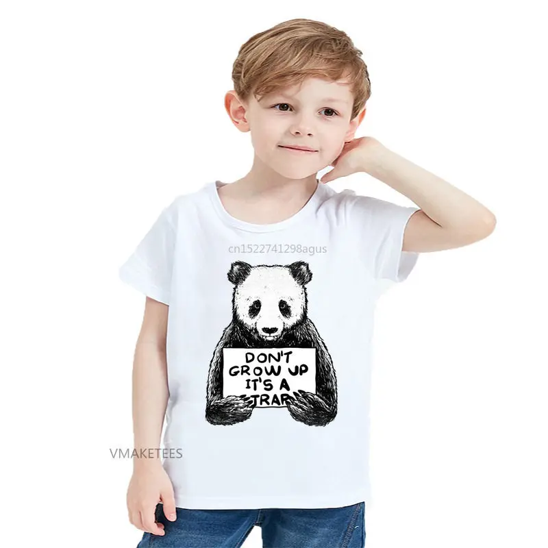 2018 Summer Girls & Boys T shirt Children Don't Grow Up It's a Trap Panda Print T-shirt Baby Kids Funny Animal Clothes,ooo5714
2018 Summer Girls & Boys T shirt Children Don't Grow Up It's a Trap Panda Print T-shirt Baby Kids Funny Animal Clothes,ooo5714