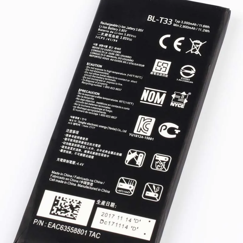 Original High Capacity BL-T33 Battery for LG Q6 M700DSK M700N M700A M700AN 3000mAh
Original High Capacity BL-T33 Battery for LG Q6 M700DSK M700N M700A M700AN 3000mAh