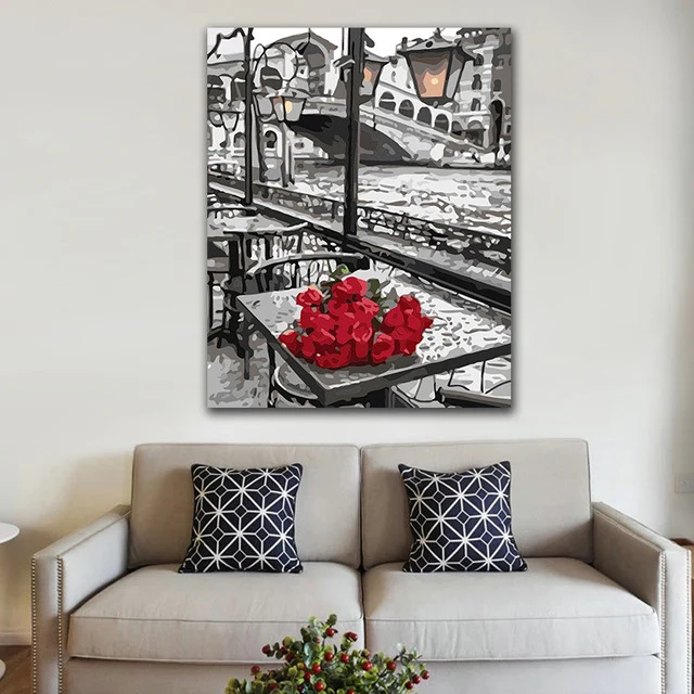 DIY Coloring paint by numbers Valentine's Day gift with a bunch of red roses figure paintings by numbers with kits 40x50 framed
DIY Coloring paint by numbers Valentine's Day gift with a bunch of red roses figure paintings by numbers with kits 40x50 framed