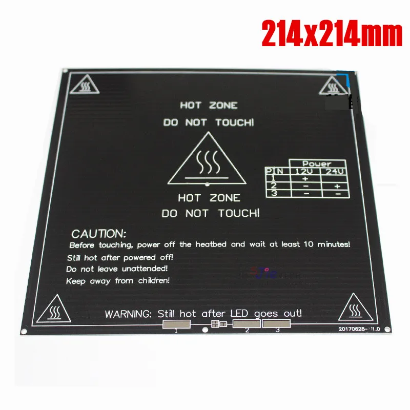 

214x214mm Updated Mk2b aluminum heated bed PCB heating bed build platform 12/24V dual voltage circuit board 3D printer