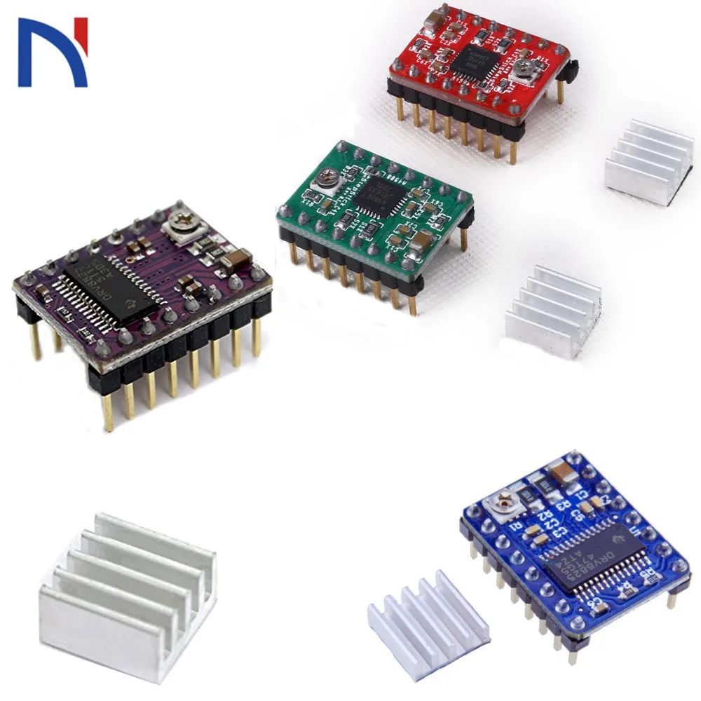Stepper Motor Driver A4988 Reprap Stepper Driver Module+ heat sink with sticker For 3D Printer Parts Ramps 1.4 Reprap Board
Stepper Motor Driver A4988 Reprap Stepper Driver Module+ heat sink with sticker For 3D Printer Parts Ramps 1.4 Reprap Board