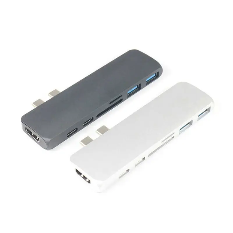 Alloy 7-in-1 Dual USB-C HUB with 4K HD HDMI SD/TF Card Reader 3 USB 3.0 HUB Thunderbolt Type-C HUB for MacBook Pro
Alloy 7-in-1 Dual USB-C HUB with 4K HD HDMI SD/TF Card Reader 3 USB 3.0 HUB Thunderbolt Type-C HUB for MacBook Pro