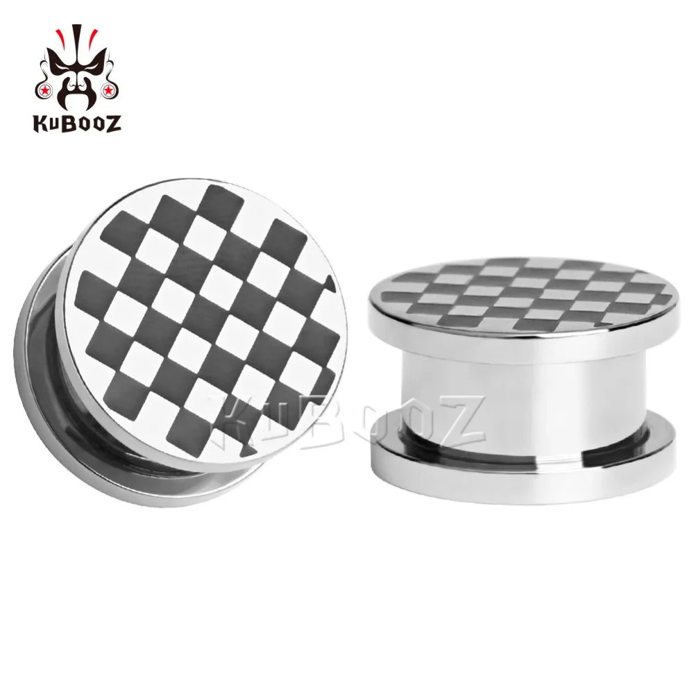 KUBOOZ Stainless steel solid checkered ear plugs piercing tunnels body jewelry expander pair selling gauges
KUBOOZ Stainless steel solid checkered ear plugs piercing tunnels body jewelry expander pair selling gauges