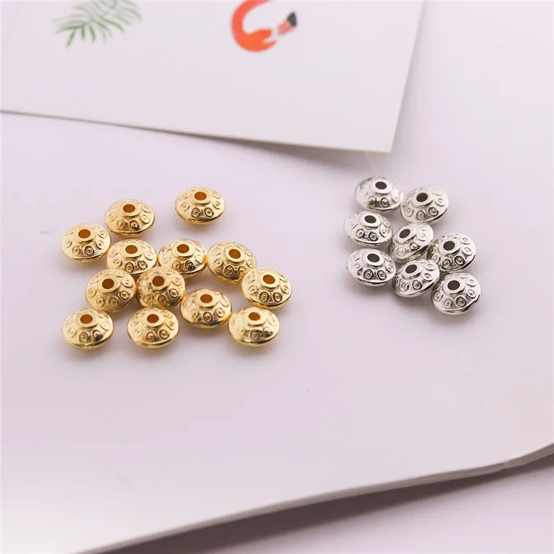 SAUVOO 200pcs/lot Decorative Pattern Round Gold Silver Color CCB Beads 3.6*4.6mm 1.5mm Hole Spacer Beads DIY Jewelry Making 2019
SAUVOO 200pcs/lot Decorative Pattern Round Gold Silver Color CCB Beads 3.6*4.6mm 1.5mm Hole Spacer Beads DIY Jewelry Making 2019
