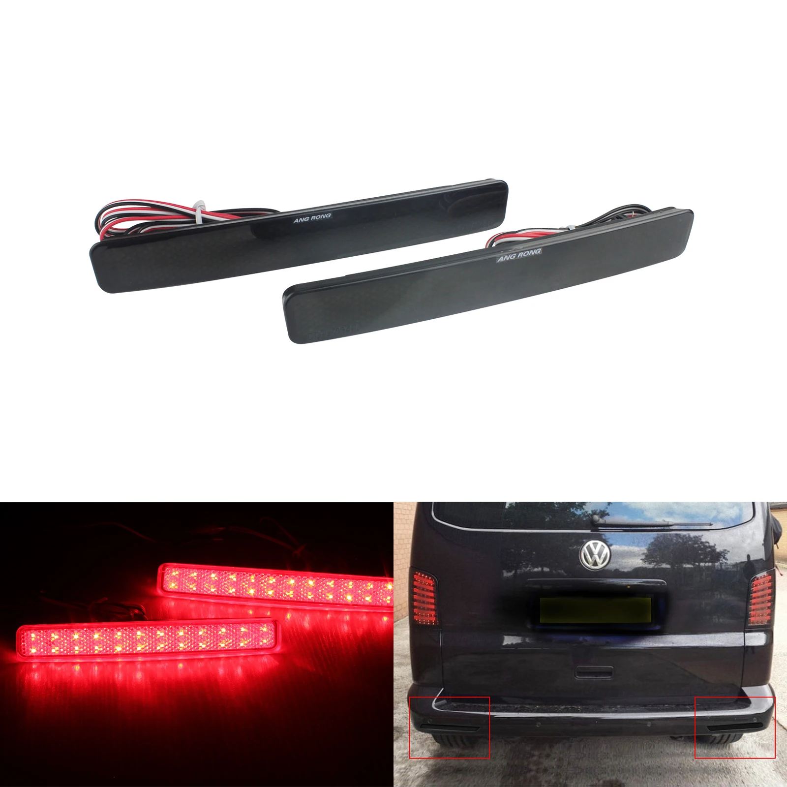 ANGRONG LED Rear Bumper Reflector Tail Stop Brake Fog Light Black Lens For VW T5 Transporter
ANGRONG LED Rear Bumper Reflector Tail Stop Brake Fog Light Black Lens For VW T5 Transporter
