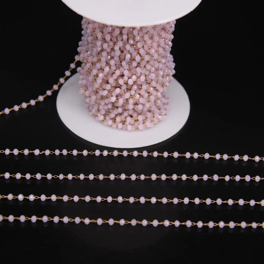 DIY Women Necklace,5Meters/lot,2x3mm Pink Glass Faceted Rondelle Rosary Chain,Crystal beads Link Brass Wire Wrapped Chain
DIY Women Necklace,5Meters/lot,2x3mm Pink Glass Faceted Rondelle Rosary Chain,Crystal beads Link Brass Wire Wrapped Chain