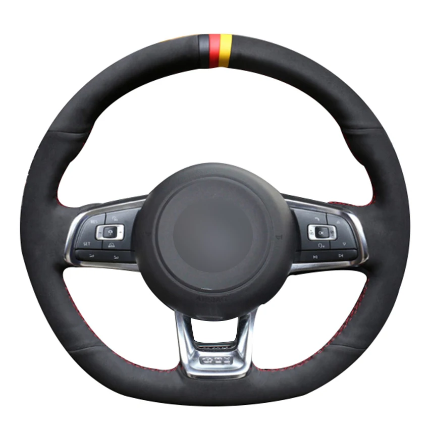 Black Suede Car Steering Wheel Cover for Volkswagen Golf 7 GTI Golf R MK7 VW Polo GTI Scirocco 2015 2016
Black Suede Car Steering Wheel Cover for Volkswagen Golf 7 GTI Golf R MK7 VW Polo GTI Scirocco 2015 2016
