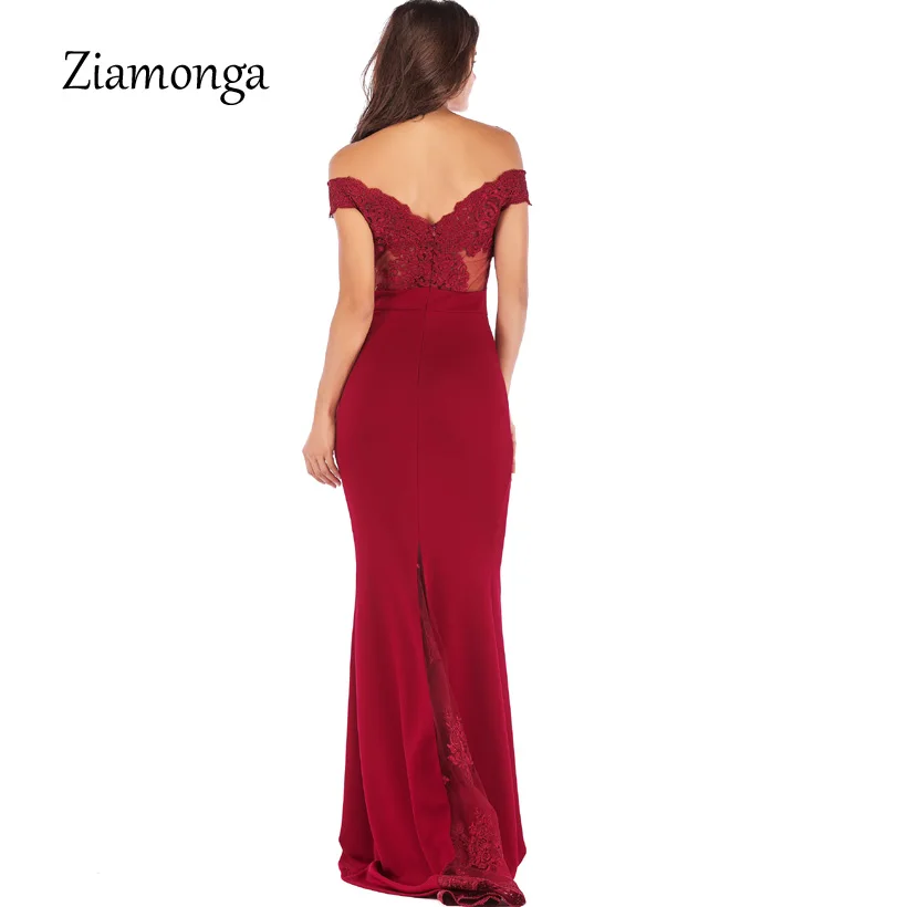 Ziamonga вечернее платье Русалка без бретелек с короткими рукавами розовое кружево