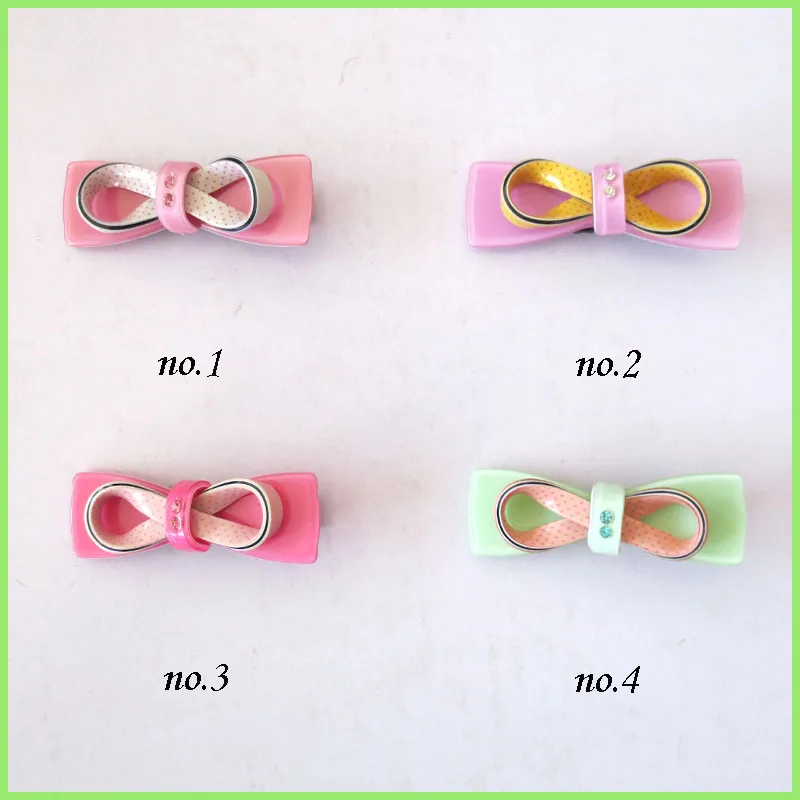 

50 BLESSING Good Girl 2.5" Acrylic Bowknot Hair Bow Clip Accessories Women Baby