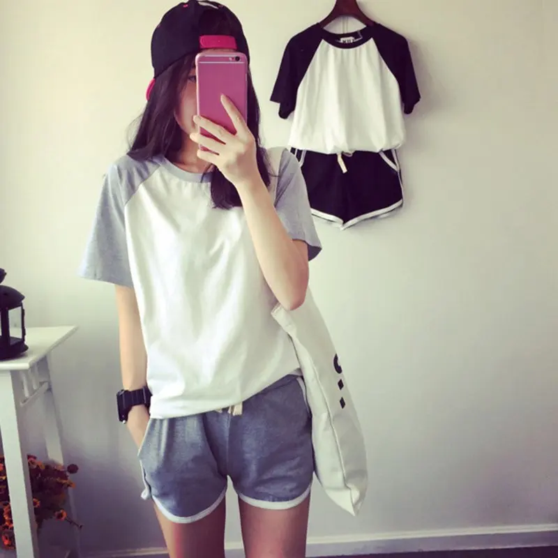 2 Pcs/Sets Tracksuit Summer Short Sleeve O Neck T-shirt For Women Spring Shorts Suits Female Casual Sets
2 Pcs/Sets Tracksuit Summer Short Sleeve O Neck T-shirt For Women Spring Shorts Suits Female Casual Sets