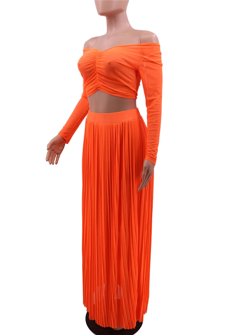 Adogirl Women Sexy Sheer Mesh Two Piece Set Summer Dress Off Shoulder Long Sleeve Ruched Crop Top + Maxi Pleated Skirt Outfits
Adogirl Women Sexy Sheer Mesh Two Piece Set Summer Dress Off Shoulder Long Sleeve Ruched Crop Top + Maxi Pleated Skirt Outfits