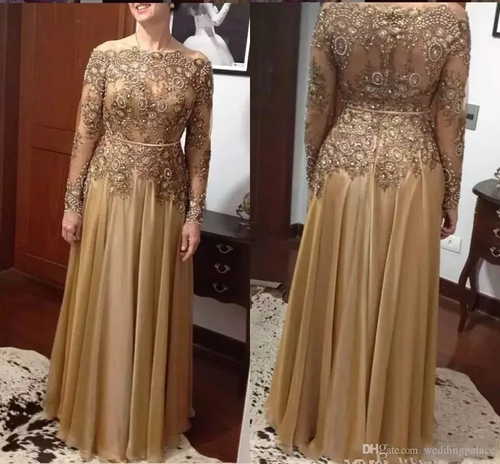 Chiffon Floor-Length Zipper Back Mother's Formal Evening party gown Elegant Gold A Line Lace Bead Mother of the Bride Dresses
Chiffon Floor-Length Zipper Back Mother's Formal Evening party gown Elegant Gold A Line Lace Bead Mother of the Bride Dresses