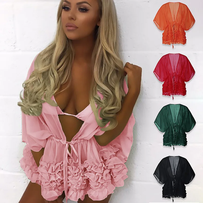 MAYFULL women sexy Chiffon Bikinis beach Batwing Sleeve tops t-shirt lady evening party leisure pure color tops t-shirt brand
MAYFULL women sexy Chiffon Bikinis beach Batwing Sleeve tops t-shirt lady evening party leisure pure color tops t-shirt brand
