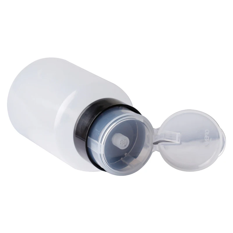 Ikonna 200ml Empty Plastic Press Pump Clear Bottle Nail Polish Gel Remover Clean Liquid Alcohol Water Storage Container Bottles | Красота и