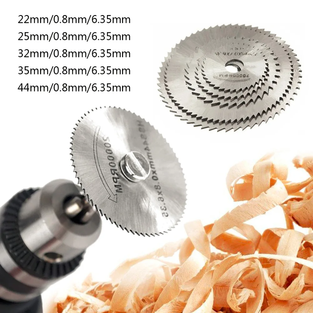 6pcs 22-44mm Mini HSS Circular Saw Blade Jig Saw Rotary Tool For Dremel Metal Cutter Power Tool Set Wood Cutting Discs