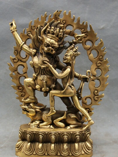8" Marked Tibet Brass Buddhist Yamantaka Yama Buddha Protector Deity Statue statues garden decoration statues garden decoration
8" Marked Tibet Brass Buddhist Yamantaka Yama Buddha Protector Deity Statue statues garden decoration statues garden decoration