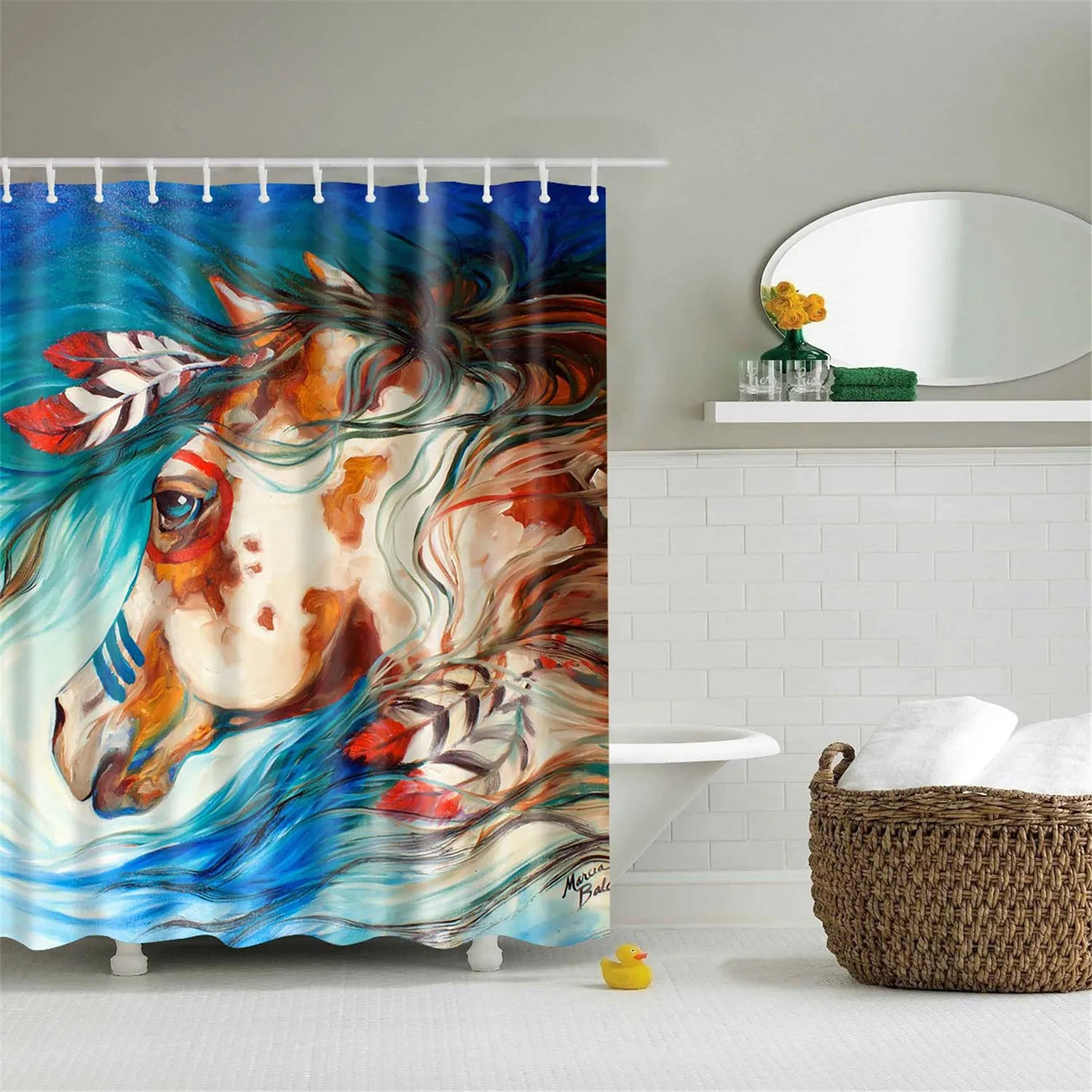 180x200cm Retro Horses Bath curtain Waterproof Fabric Polyester Shower Curtains 3D Print For bathroom curtain cortinas de baño
180x200cm Retro Horses Bath curtain Waterproof Fabric Polyester Shower Curtains 3D Print For bathroom curtain cortinas de baño