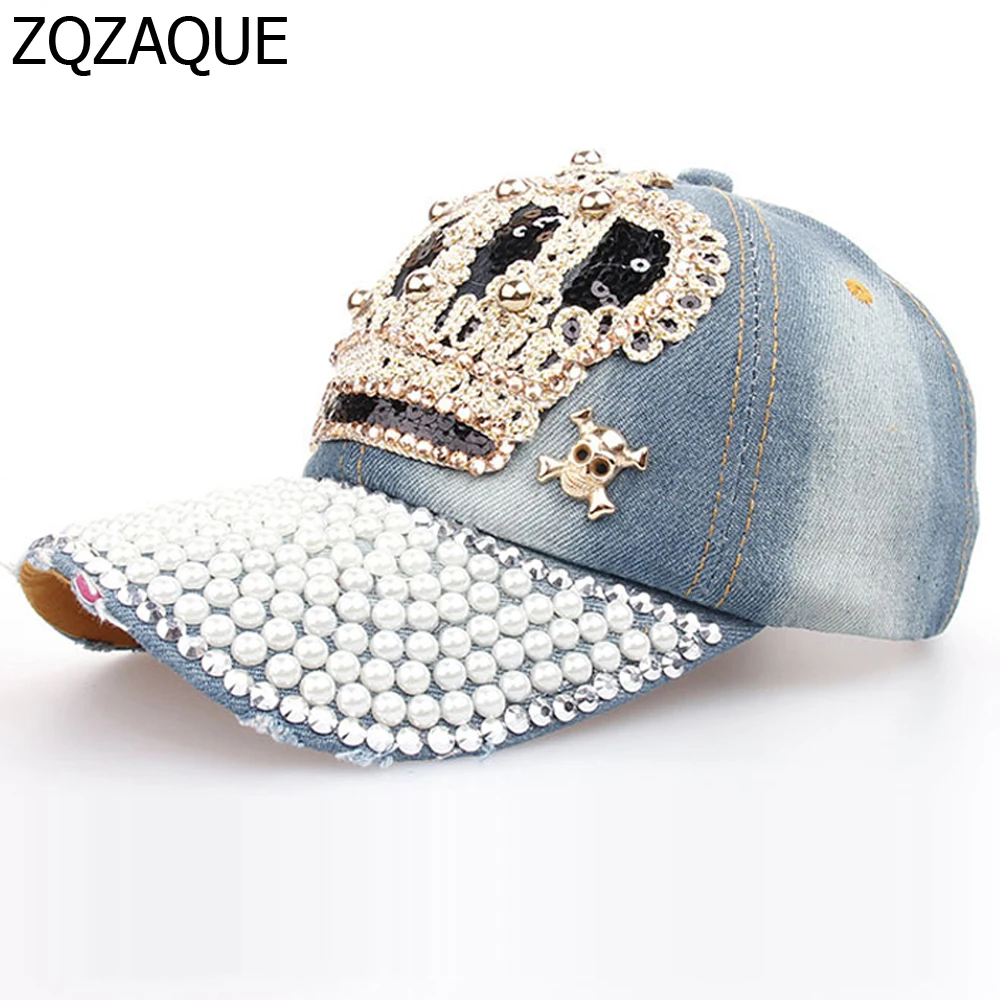 2018 Exclusive Design Pearl Diamond Crown Pattern Denim Material Baseball Cap Fashion Beautiful Female's Manual Beaded Hat SY324
2018 Exclusive Design Pearl Diamond Crown Pattern Denim Material Baseball Cap Fashion Beautiful Female's Manual Beaded Hat SY324
