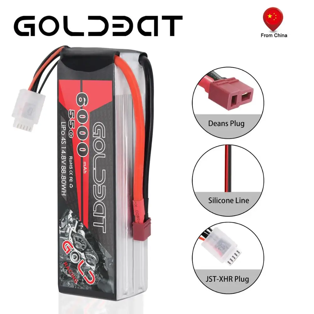 2units GOLDBAT 6000mAh lipo Battery 4S RC Car lipo 6000mAh 55C Battery LiPo 14.8v with T XT60 Plug for RC Truck RC Heli Airplane
2units GOLDBAT 6000mAh lipo Battery 4S RC Car lipo 6000mAh 55C Battery LiPo 14.8v with T XT60 Plug for RC Truck RC Heli Airplane