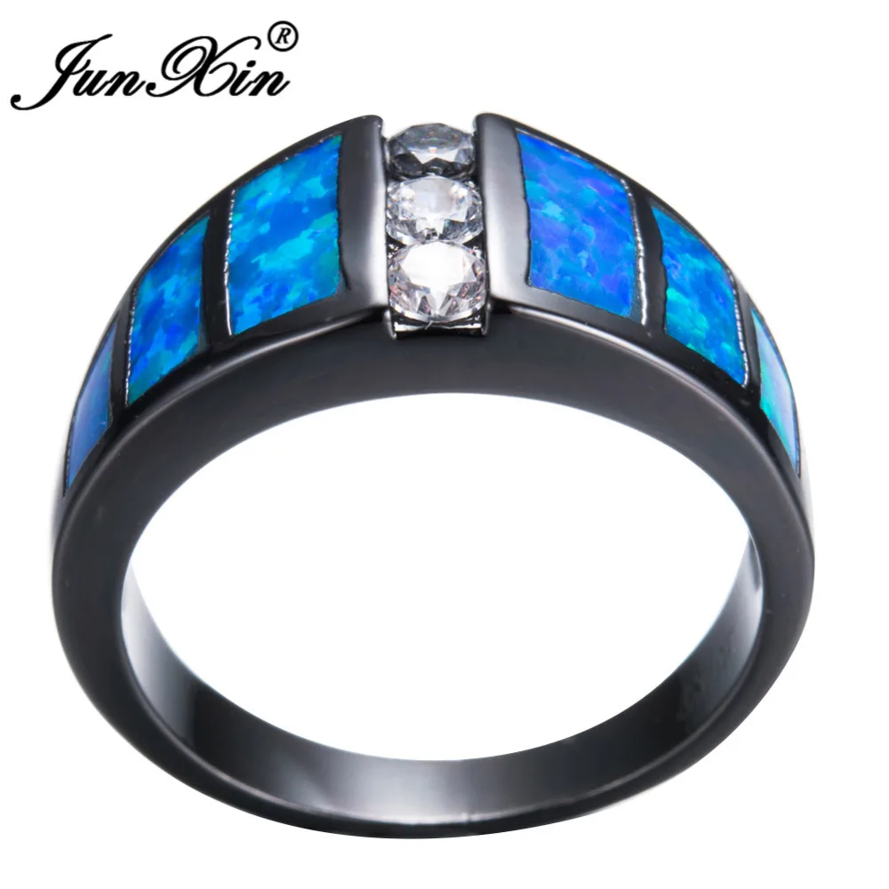 JUNXIN Fashion Blue Fire Opal Rings For Women Men Black Gold Filled Wedding Party Engagement Best Friend Gift Ring Birthday Gift
JUNXIN Fashion Blue Fire Opal Rings For Women Men Black Gold Filled Wedding Party Engagement Best Friend Gift Ring Birthday Gift