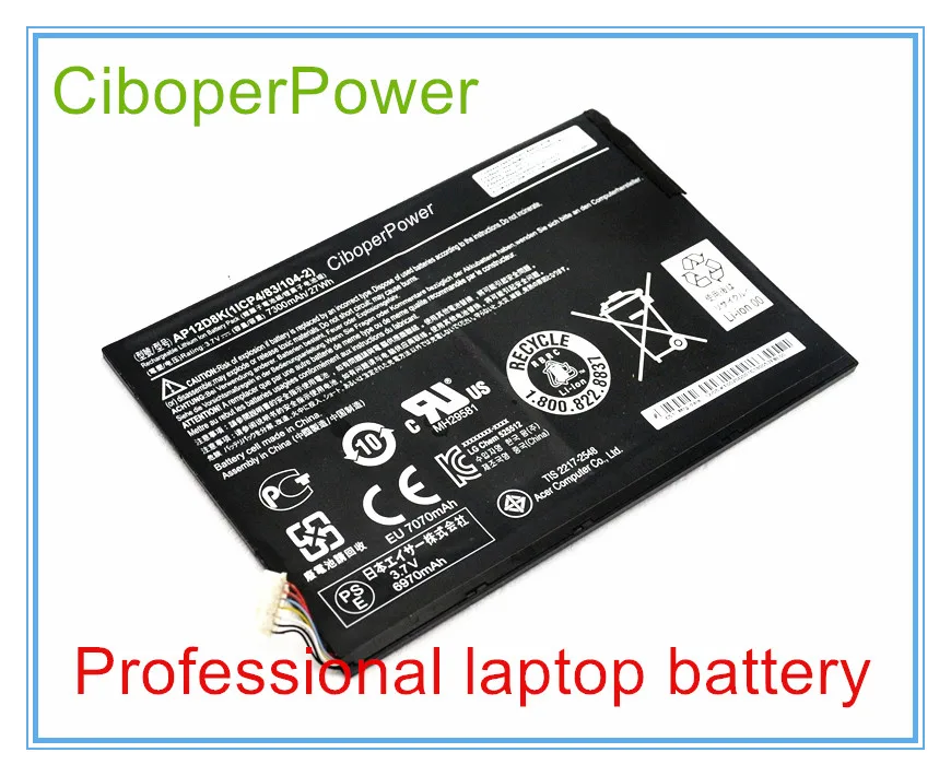 Оригинальный аккумулятор для ноутбука планшета W510 AP12D8K 1ICP4/83/103-2 батареи Бесплатная доставка
Оригинальный аккумулятор для ноутбука планшета W510 AP12D8K 1ICP4/83/103-2 батареи Бесплатная доставка