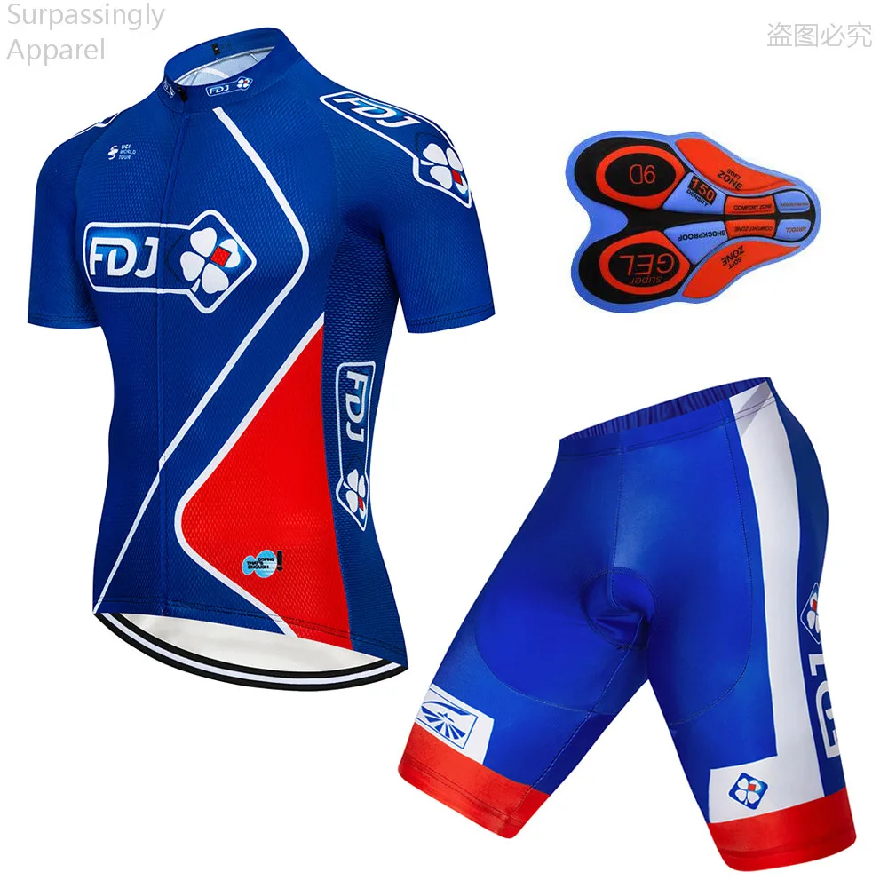 Фото 2019 Команда Pro Велоспорт Джерси 9D гелевые подушки велосипедные короткие FDJ Ropa Ciclismo