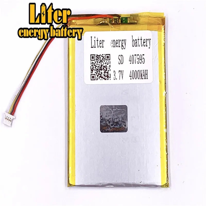 plug 1.0-4P 3.7 V 407595 4000mah tablet pc 7 inch MP4 MP5 lithium polymer li-ion rechargeable battery lipo battery
plug 1.0-4P 3.7 V 407595 4000mah tablet pc 7 inch MP4 MP5 lithium polymer li-ion rechargeable battery lipo battery