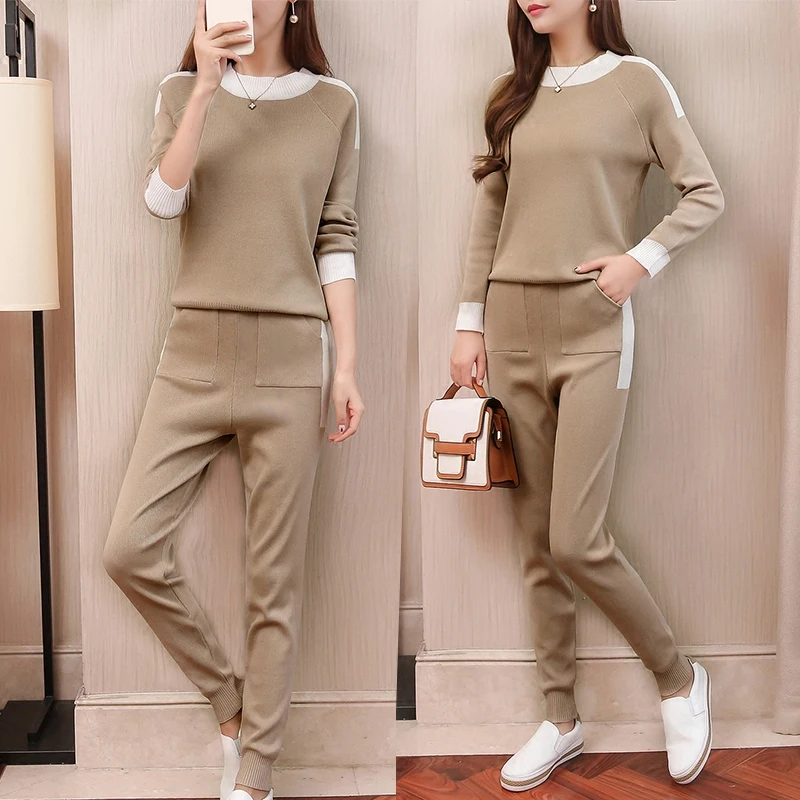 Fashion 3 Two Pieces Set Women Tracksuit Knitted Pullover Sweaters Tops Deep V-neck Long Sleeve Sweatshirt + Pants Women Sets
Fashion 3 Two Pieces Set Women Tracksuit Knitted Pullover Sweaters Tops Deep V-neck Long Sleeve Sweatshirt + Pants Women Sets