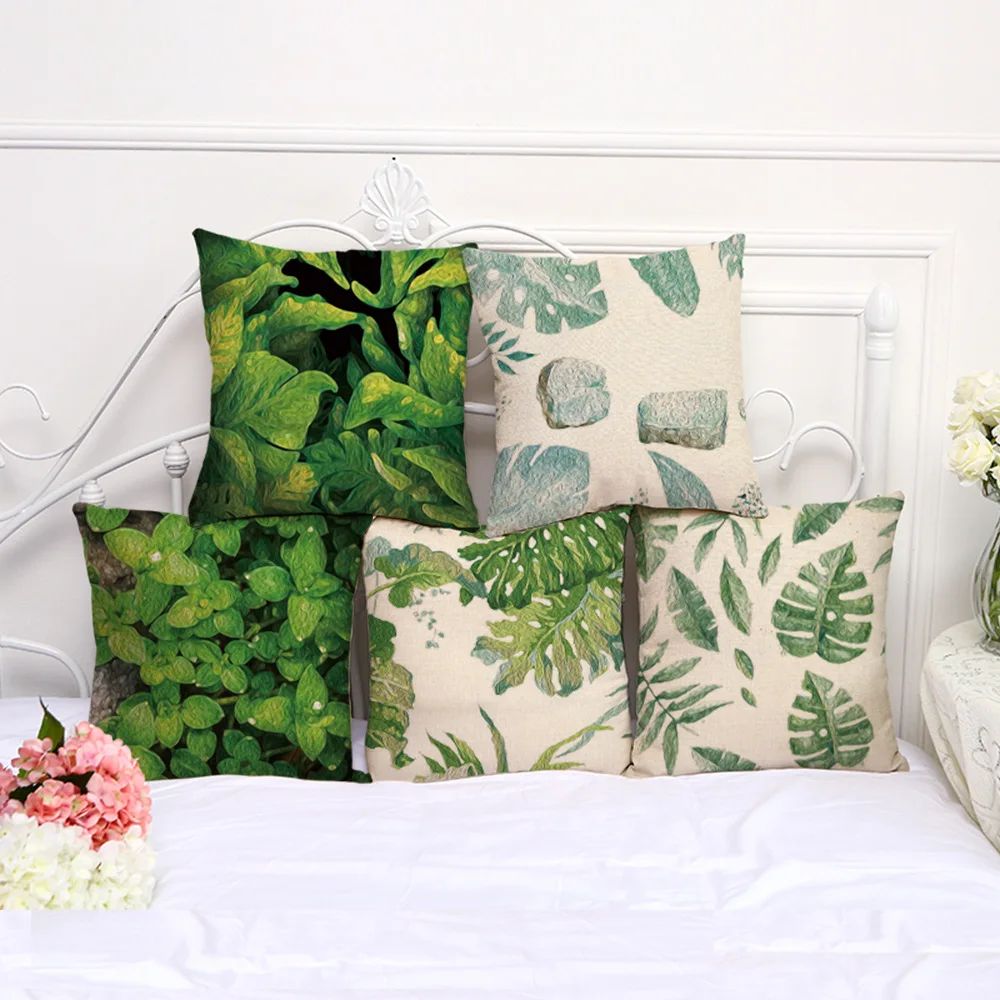 New Green Plant Cushion Cover Cotton Linen Decorative Pillowcase Chair Seat Square 45x45cm Pillow Cover Home Living Textile
New Green Plant Cushion Cover Cotton Linen Decorative Pillowcase Chair Seat Square 45x45cm Pillow Cover Home Living Textile