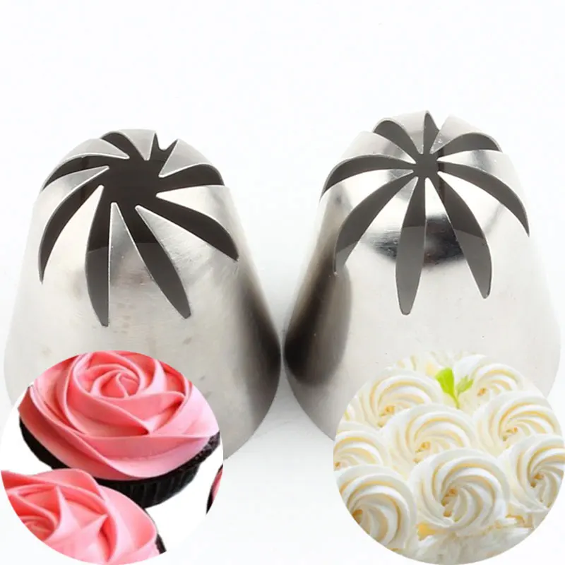 Russian Tips Pastry Large Size 2 Pcs Cream Steel Stainless Nozzle Icing Piping Set Decorating Cupcake Cakes Baking Tools
Russian Tips Pastry Large Size 2 Pcs Cream Steel Stainless Nozzle Icing Piping Set Decorating Cupcake Cakes Baking Tools
