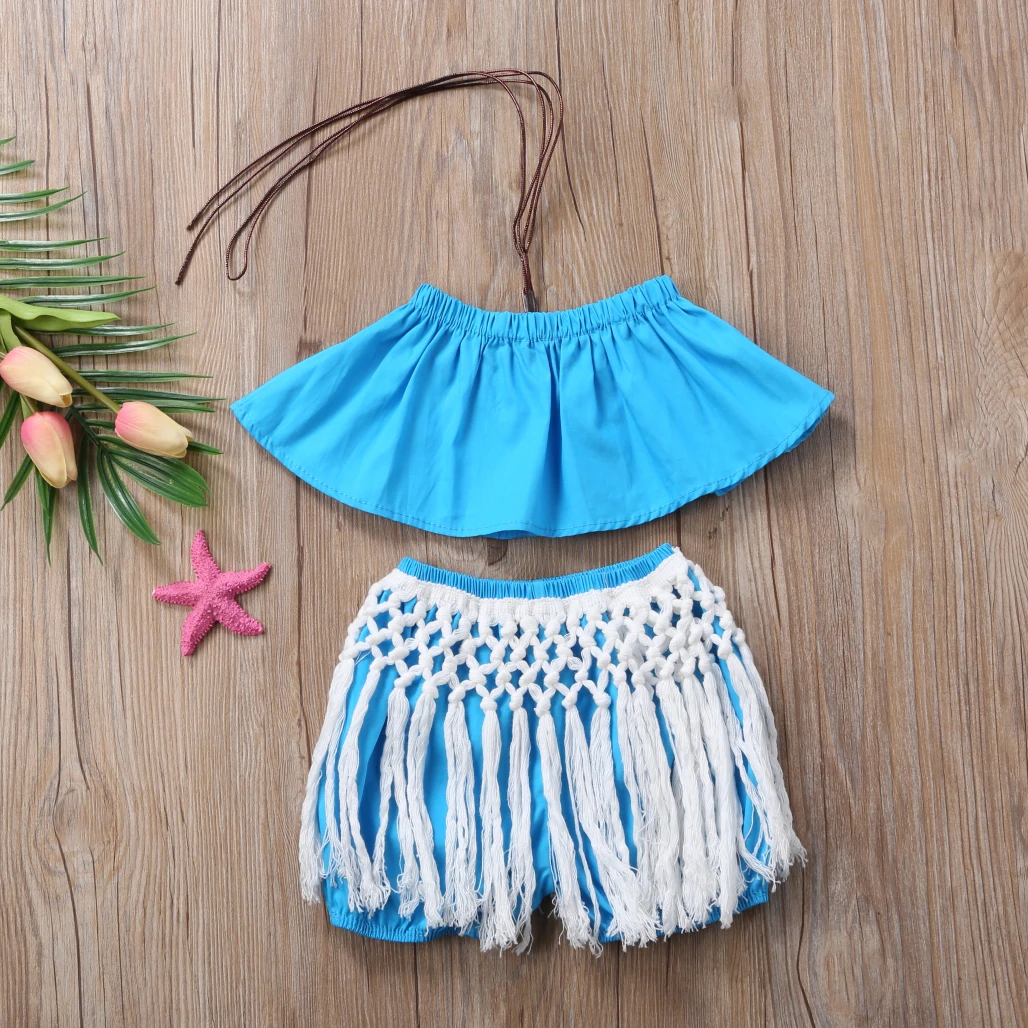 2018 Человек-паук детская одежда для девочек Boho пляжные наряды с открытыми плечами
