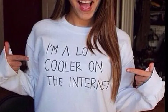 I'm a lot cooler on the internet in white or black sweatshirt women fashion casual tops high quality jumper pullovers
I'm a lot cooler on the internet in white or black sweatshirt women fashion casual tops high quality jumper pullovers