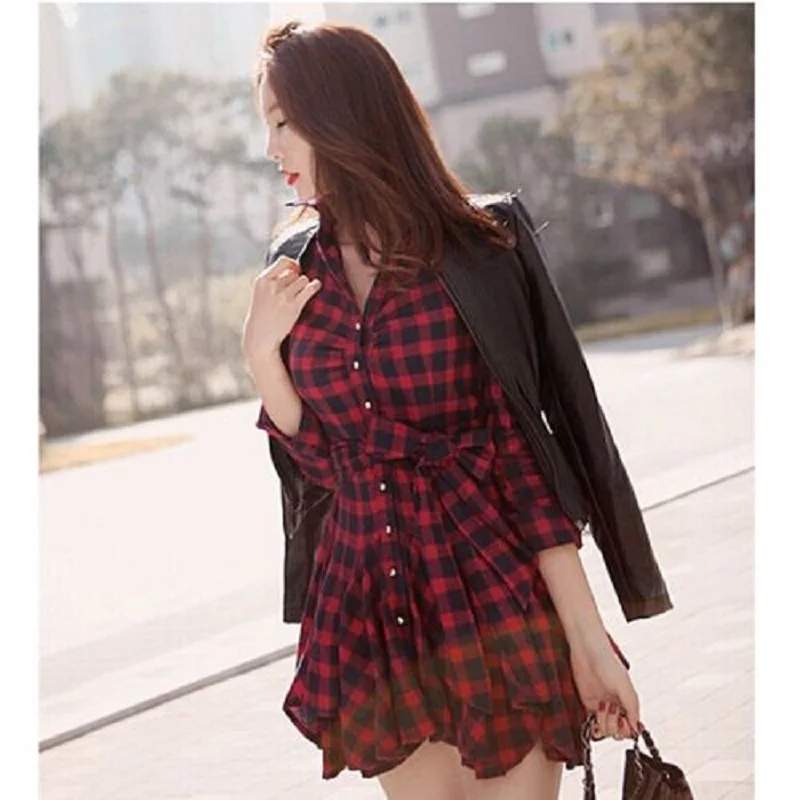New arrival Women Summer\Autumn Casual Long Sleeve Red Black Plaid Evening Party Short Mini Pleated Dress
New arrival Women Summer\Autumn Casual Long Sleeve Red Black Plaid Evening Party Short Mini Pleated Dress