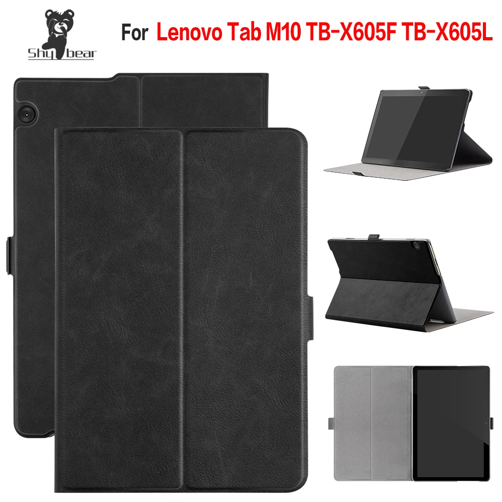 Фото Чехол из искусственной кожи для Lenovo Tab M10 TB X605F X605L 10 1 Tablet Funda чехол с подставкой +