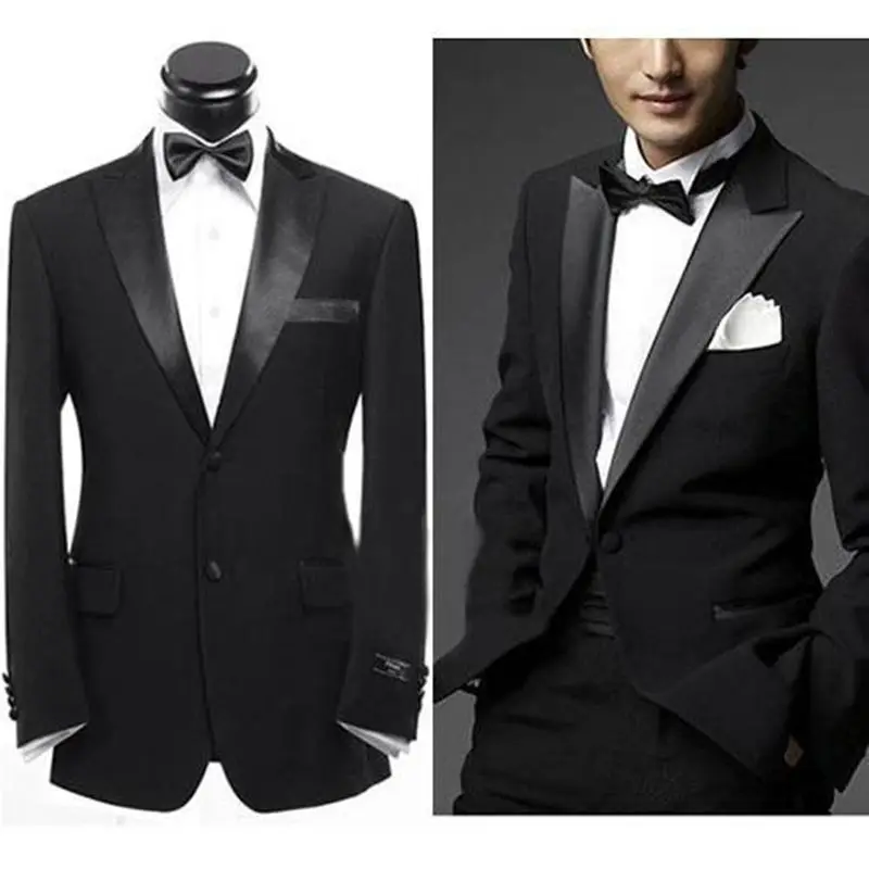Black Satin Lapel Groom Suit Groom Tuxedos Groomsmen Best Man Suit Wedding suits C41
Black Satin Lapel Groom Suit Groom Tuxedos Groomsmen Best Man Suit Wedding suits C41