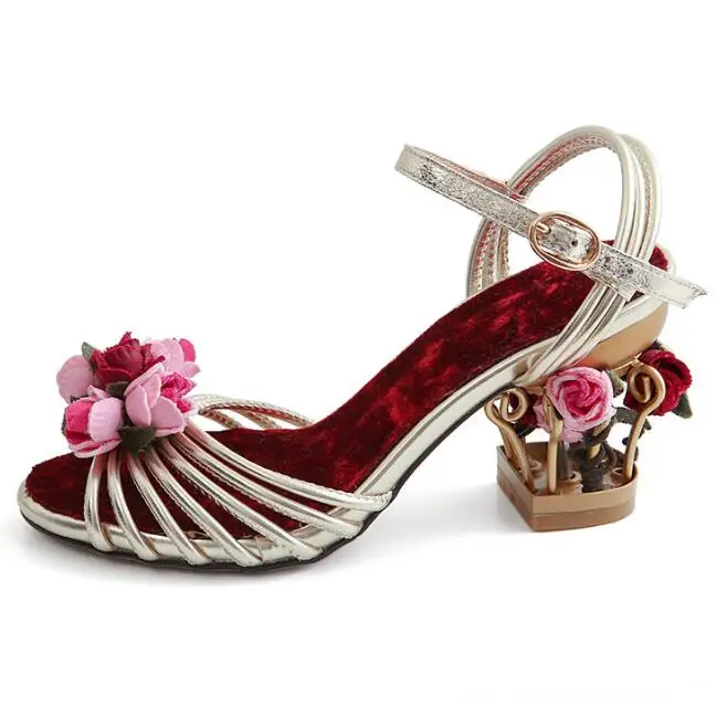Moraima Snc Gold Leather High Heel Sandal Rose Flower Decorations Caged Style Woman Shoes Peep Toe Ankle Strap Dress Heels
Moraima Snc Gold Leather High Heel Sandal Rose Flower Decorations Caged Style Woman Shoes Peep Toe Ankle Strap Dress Heels