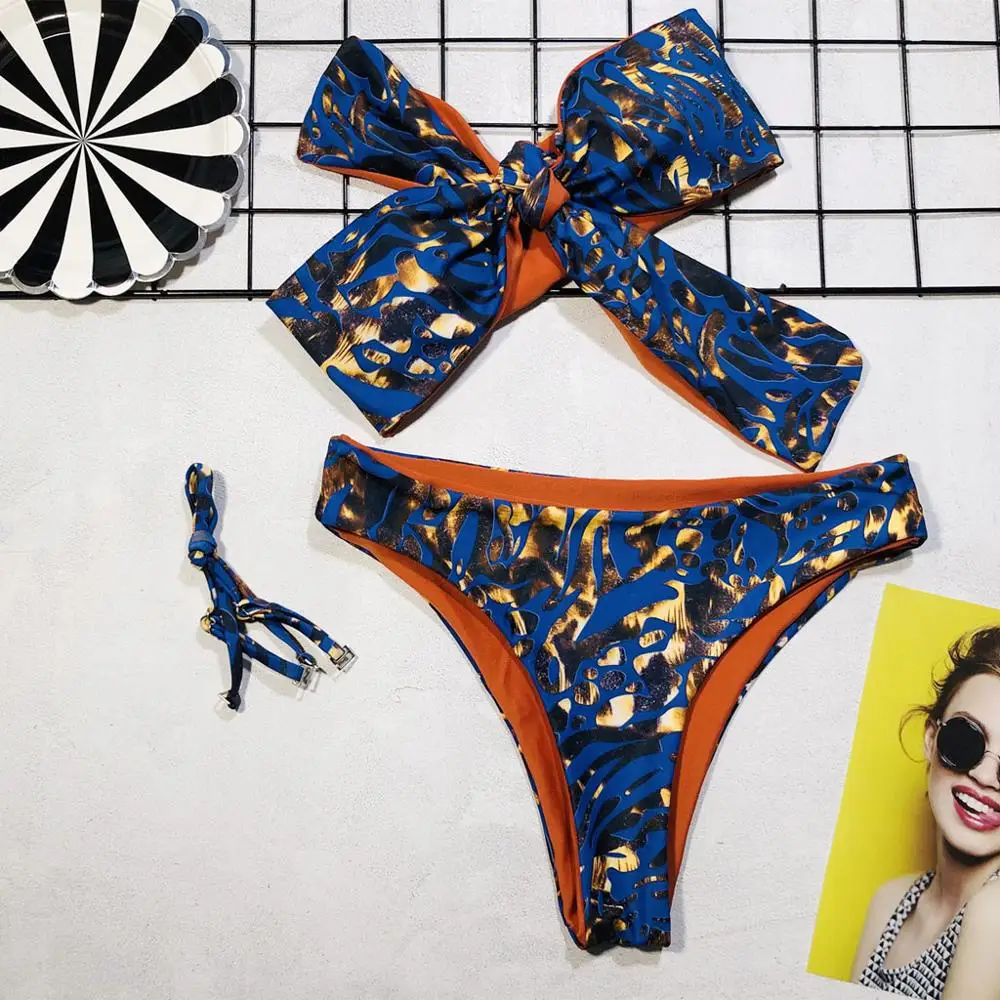 Sexy Women Printed Bow Knot Bandage Bikini Push-Up Padded Swimwear Swimsuit Set Female High Waist Bathing Suit High Cut J18#
Sexy Women Printed Bow Knot Bandage Bikini Push-Up Padded Swimwear Swimsuit Set Female High Waist Bathing Suit High Cut J18#