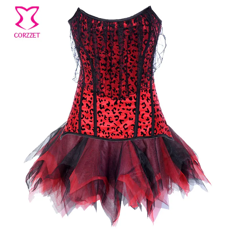 Gothic Punk Lace Red Leopard Overbust Sexy Corset Top Burlesque Bustier Steampunk Corselet Korsett For Women Gothique Corset
Gothic Punk Lace Red Leopard Overbust Sexy Corset Top Burlesque Bustier Steampunk Corselet Korsett For Women Gothique Corset