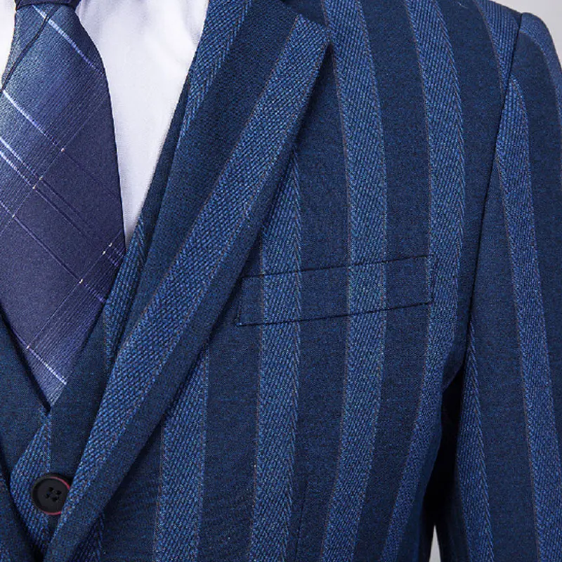 High Quality Men Striped Suits Size 6XL Business Banquet Men Dress Jacket and Pants with Vest, 2019 Classic New Men Wedding Suit
High Quality Men Striped Suits Size 6XL Business Banquet Men Dress Jacket and Pants with Vest, 2019 Classic New Men Wedding Suit