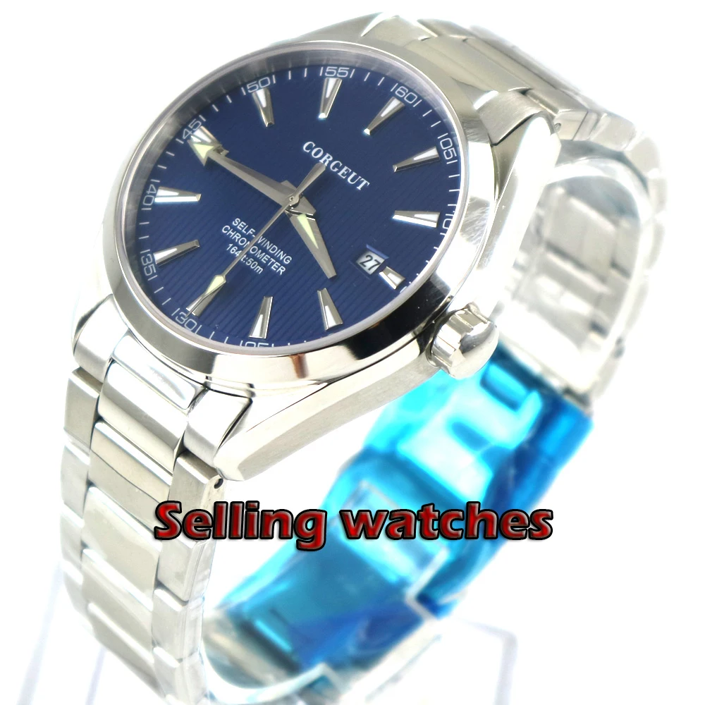 41mm Corgeut blue Dial Date Window Stainless steel strap Sapphire Glass Automatic Movement men's Watch
41mm Corgeut blue Dial Date Window Stainless steel strap Sapphire Glass Automatic Movement men's Watch