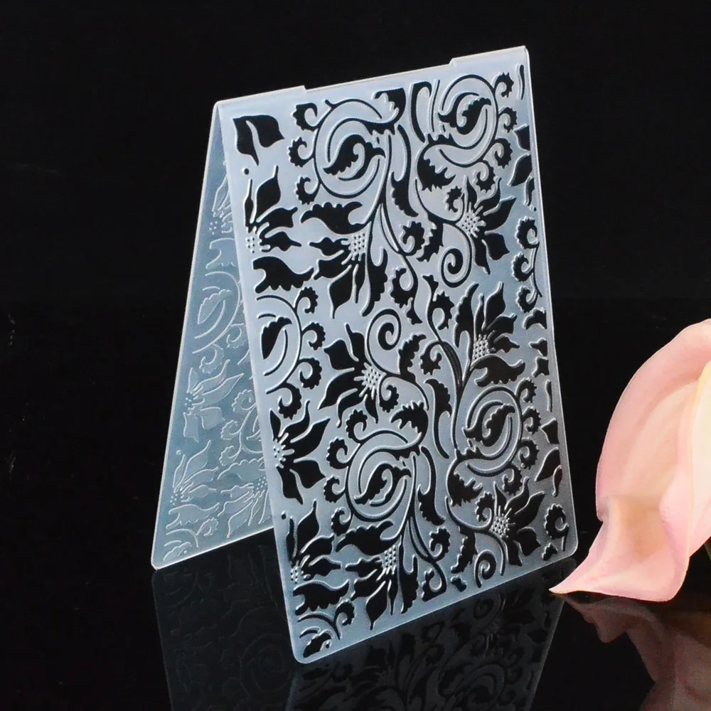 Пластиковый с тиснением папка цветок вьющимся стеблем шаблон для скрапбукинга DIY