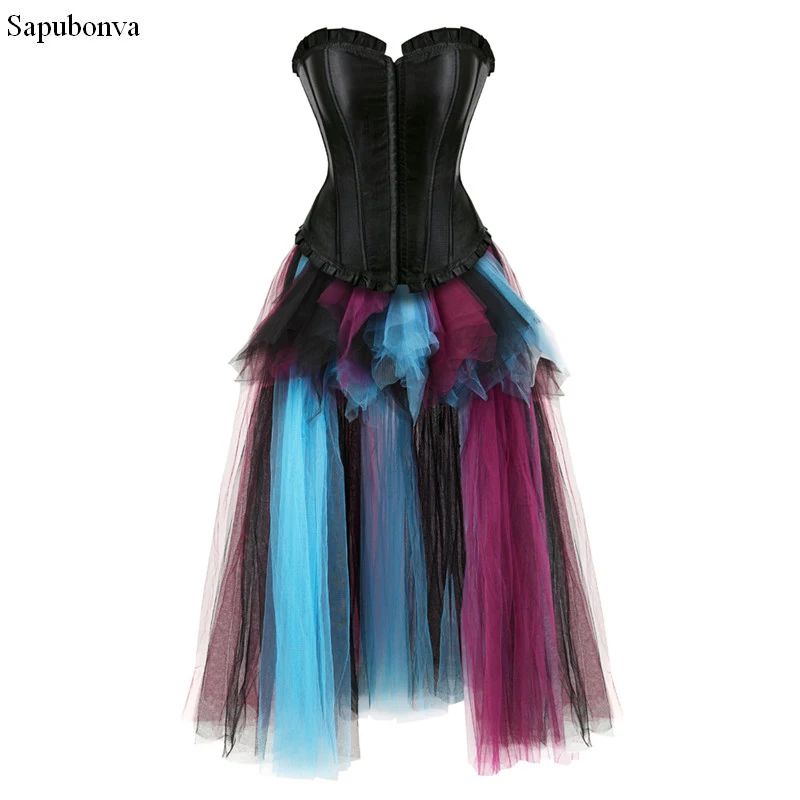 Sapubonva women's sexy corset dress costume victorian corset gowns corsets bustiers long skirt set party plus size vintage style
Sapubonva women's sexy corset dress costume victorian corset gowns corsets bustiers long skirt set party plus size vintage style